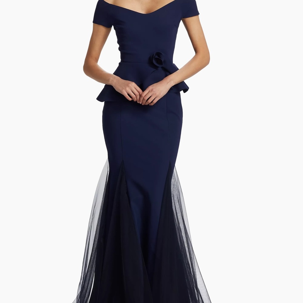 Elegant Navy Evening Gown